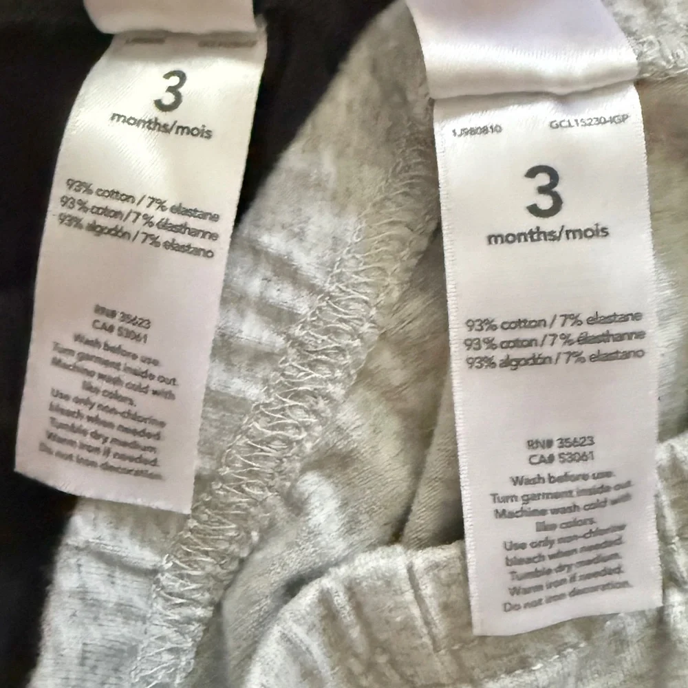 Carter’s Baby Pants Set of 7 Size 3 Months Jeggings Stripes Lemons Solid Colors